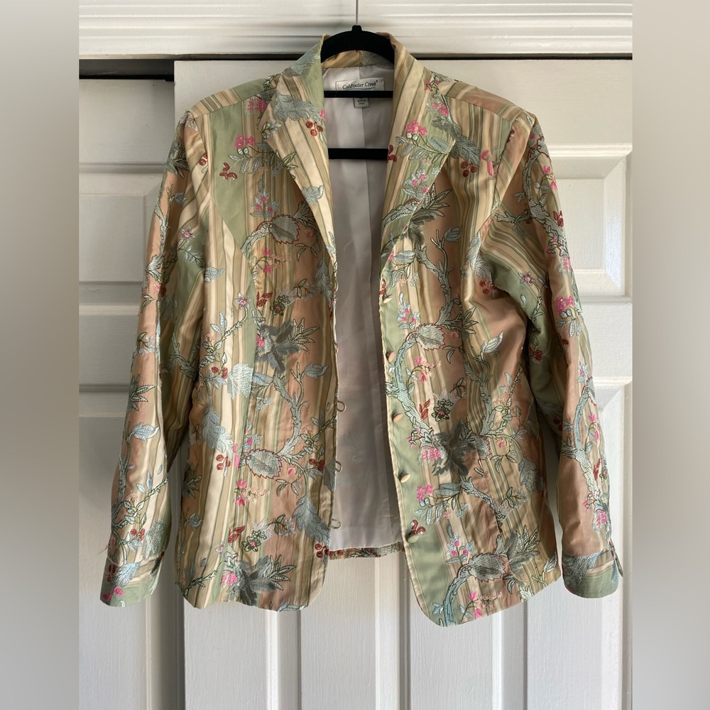 Coldwater Creek Floral Embroidered Jacket